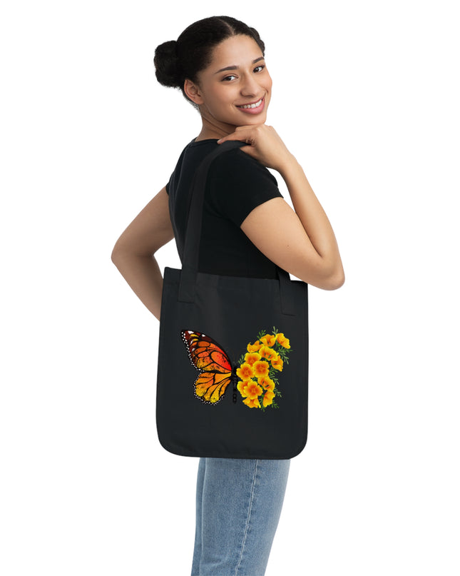 "Butterfly Poppies" Organic Canvas Tote Bag