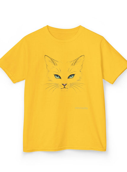 "Cat Face Sketch" Kids Heavy Cotton Tee