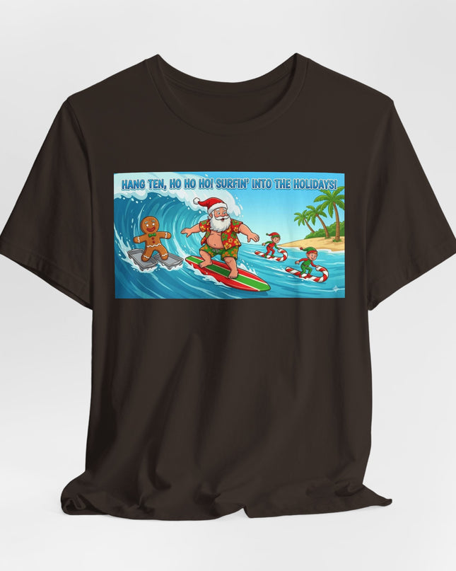 "Surfing into the Holidays" Unisex Jersey Short Sleeve Tee