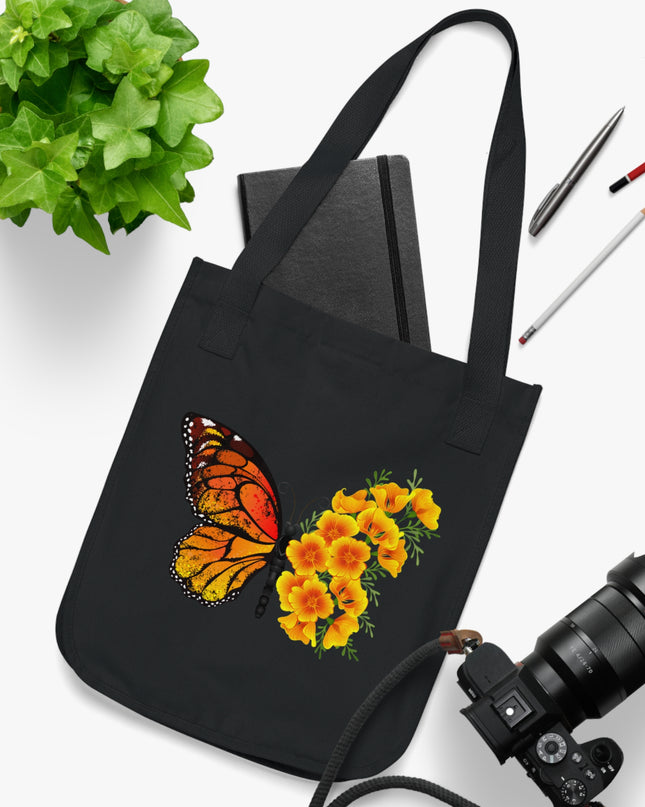 "Butterfly Poppies" Organic Canvas Tote Bag
