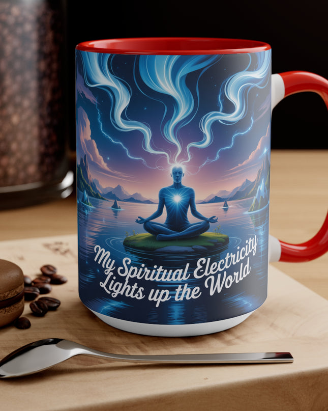 "My Spiritual Electricity Lights Up the World" Accent Mug