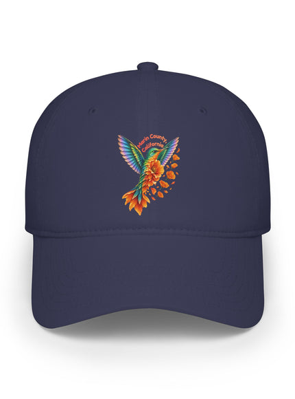 "Hummingbird and Poppies" Low Profile Baseball Cap