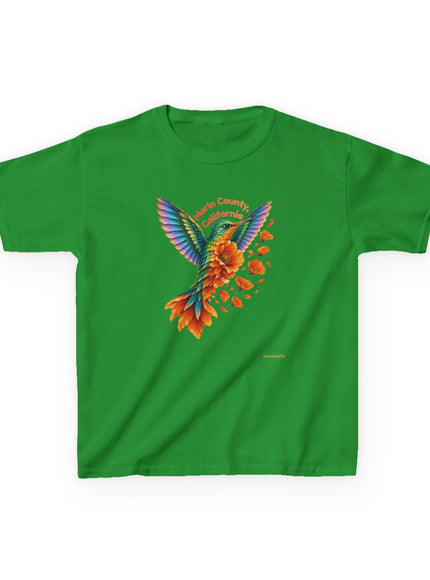 "Hummingbird and Poppies" Kids Heavy Cotton Tee