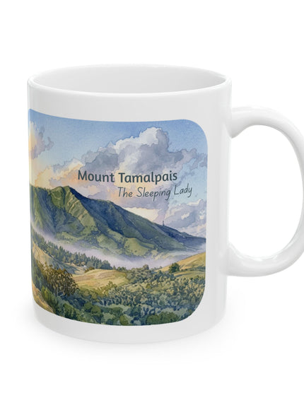 "Mount Tamalpais, the Sleeping Lady" Ceramic Mug, (11oz, 15oz)
