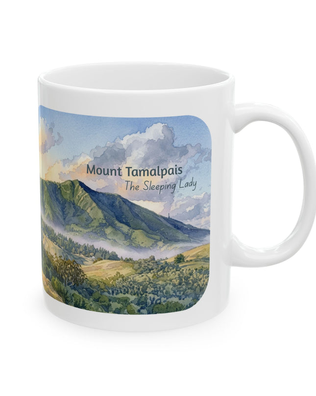 "Mount Tamalpais, the Sleeping Lady" Ceramic Mug, (11oz, 15oz)