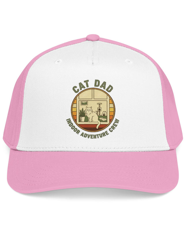 "Cat Dad Indoor Adventure Crew" Mid Profile Baseball Cap