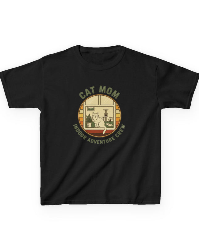 "Cat Mom Indoor Adventure Crew" Kids Heavy Cotton Tee