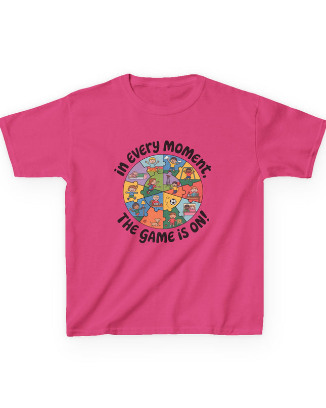 "In every moment, the game is on" Kids Short Sleeve Tee