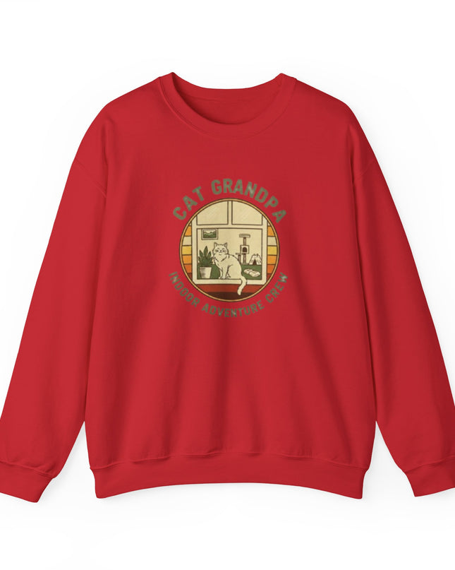 "Cat Grandpa Indoor Adventure Crew" Unisex Adult Sweatshirt