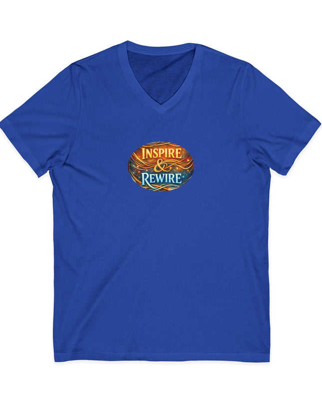 "Inspire and Rewire" Unisex Jersey Short Sleeve V-Neck Tee