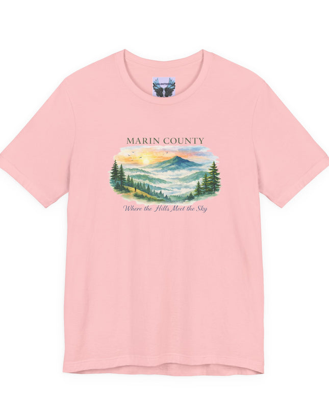 "Marin County, Where the Hills Meet the Sky" Unisex Jersey Short Sleeve Tee