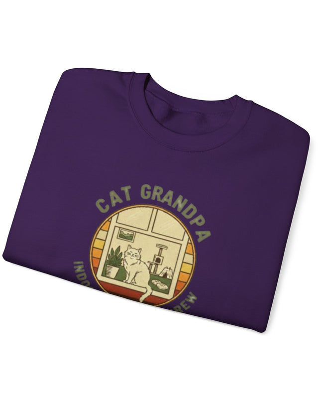 "Cat Grandpa Indoor Adventure Crew" Unisex Adult Sweatshirt