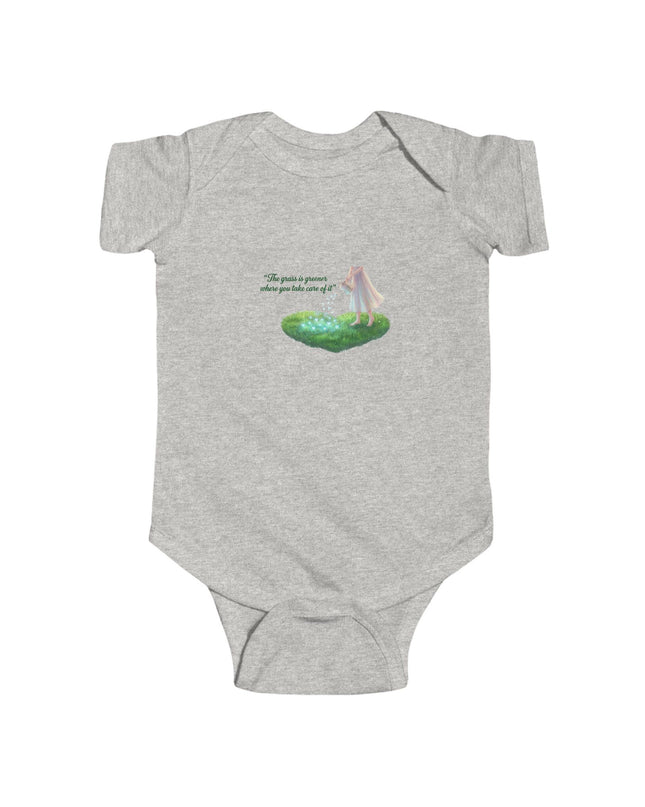 "The Grass is Greener Where You Take Care of It" Infant Fine Jersey Bodysuit
