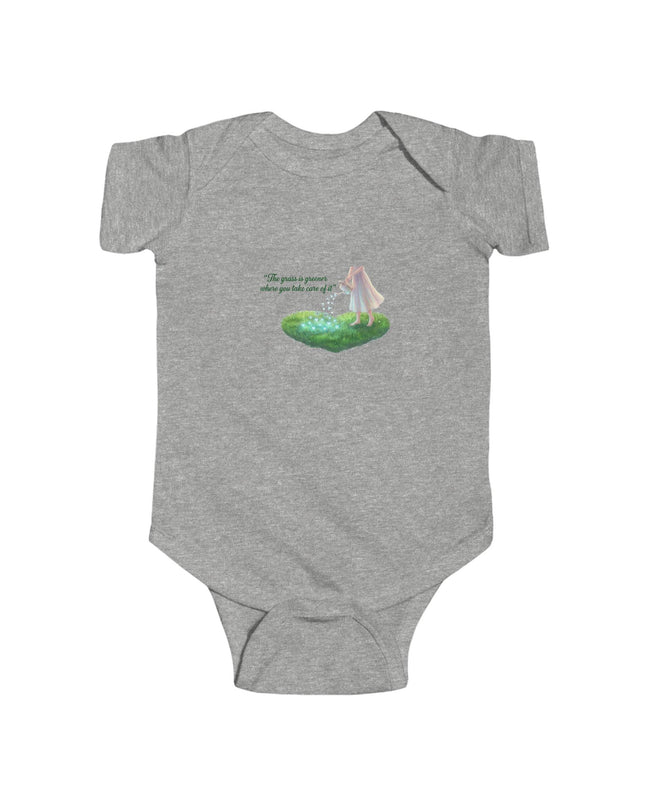 "The Grass is Greener Where You Take Care of It" Infant Fine Jersey Bodysuit