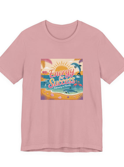 "February in Florida, Energy for Success (smaller design)" Unisex Jersey Short Sleeve Tee