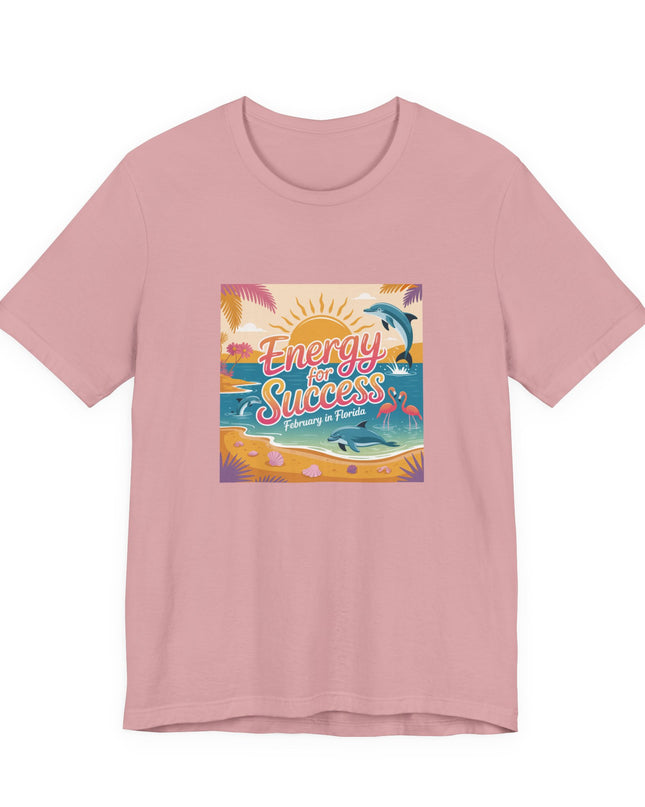 "February in Florida, Energy for Success (smaller design)" Unisex Jersey Short Sleeve Tee
