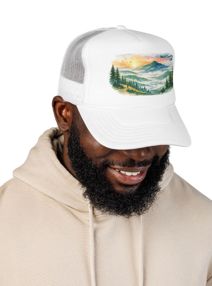 "Marin County, Where the Hills Meet the Sky" Foam Trucker Hat