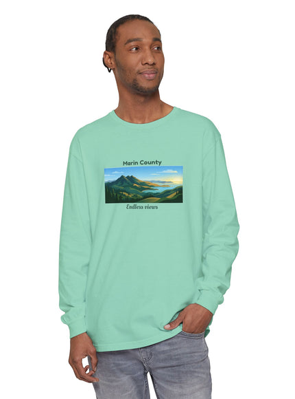 "Marin County - Endless Views" Unisex Garment-dyed Long Sleeve T-Shirt