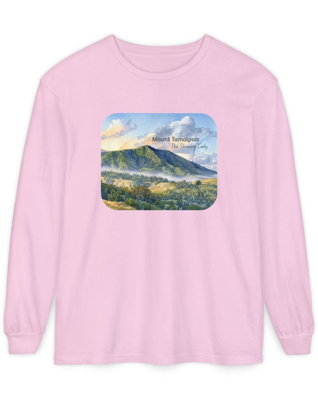 "Mount Tamalpais, the Sleeping Lady" Unisex Garment-dyed Long Sleeve T-Shirt