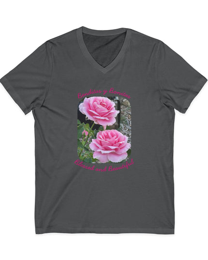 "Blessed and Beautiful" Ladies' V-Neck T-Shirt