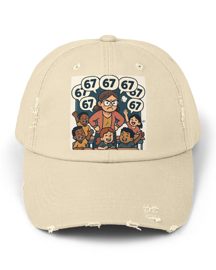 "67 with a Frustrated Elementary Teacher"- Unisex Distressed Cap