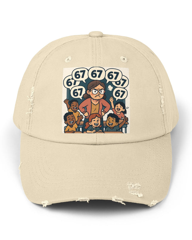 "67 with a Frustrated Elementary Teacher"- Unisex Distressed Cap