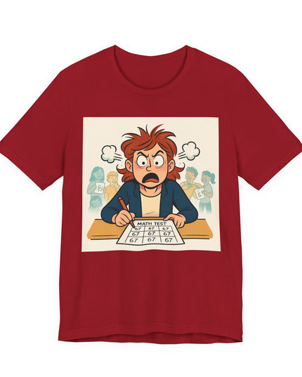 "67 with an Angry Math Teacher" - Unisex Jersey Short Sleeve Tee