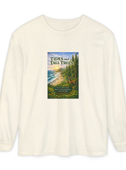"Tides and Tall Trees" Unisex Garment-dyed Long Sleeve T-Shirt