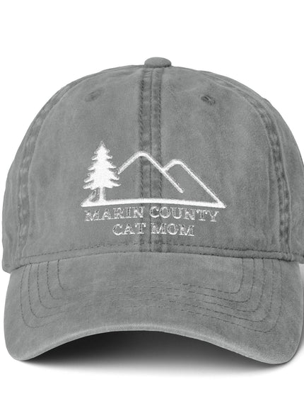 "Marin County Cat Mom" Women's Pigment-Dyed Cap with Fashion Undervisor (Embroidery)