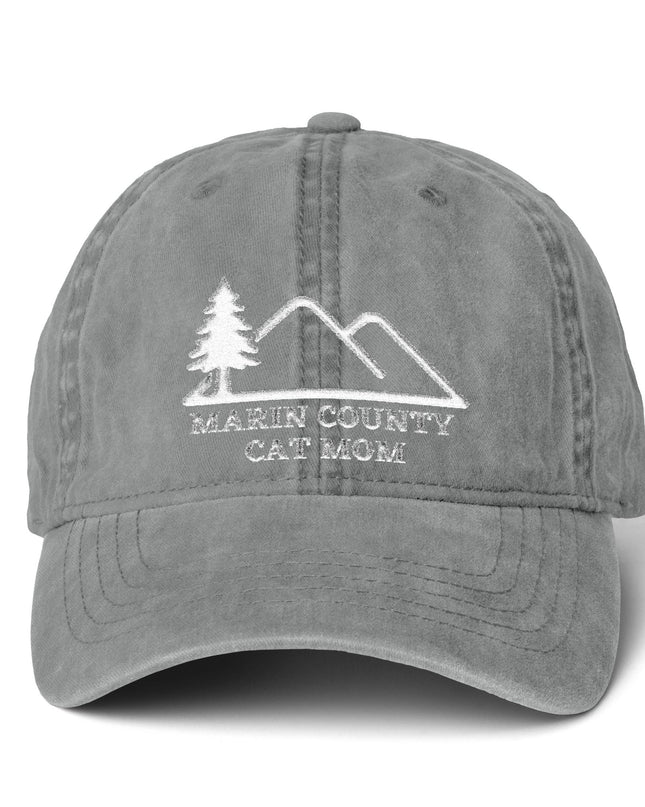 "Marin County Cat Mom" Women's Pigment-Dyed Cap with Fashion Undervisor (Embroidery)