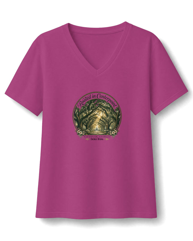 "Rooted in my Centerpoint" Women's Relaxed Jersey Short Sleeve V-Neck Tee