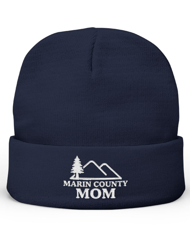 "Marin County Mom" Knit Beanie (Embroidery)