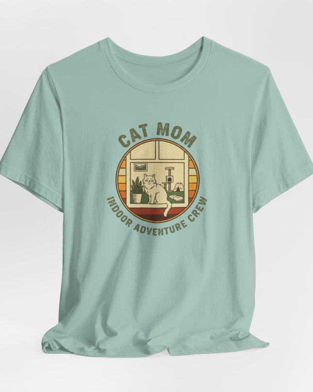 "Cat Mom Indoor Adventure Crew" Unisex Jersey Short Sleeve Tee