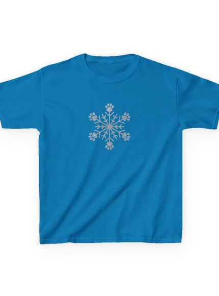 "Snowflake with Paws" Kids Heavy Cotton Tee
