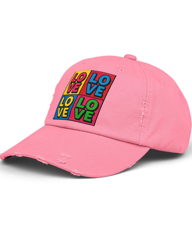 "Love (Andy Warhol style)"Unisex Distressed Cap