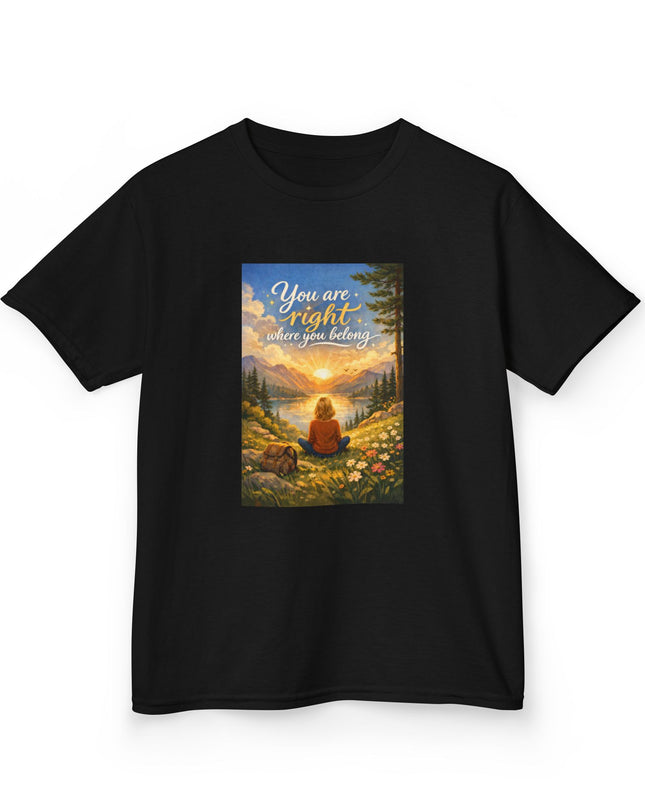 "You Are Right Where You Belong" Kids Heavy Cotton Tee