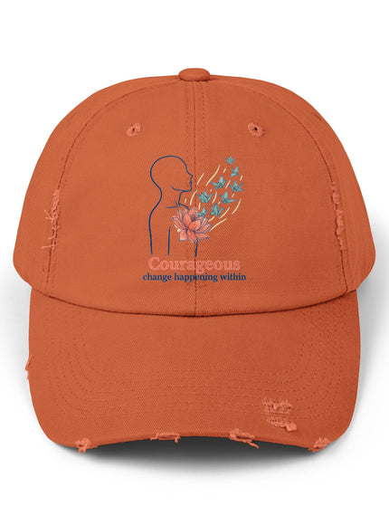 "Courageous Change Happening Within" Unisex Distressed Cap