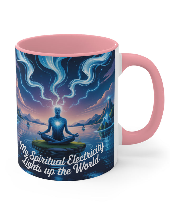 "My Spiritual Electricity Lights Up the World" Accent Mug