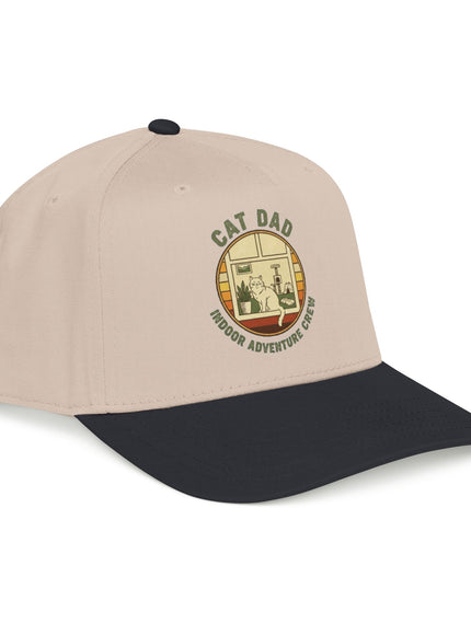 "Cat Dad Indoor Adventure Crew" Mid Profile Baseball Cap