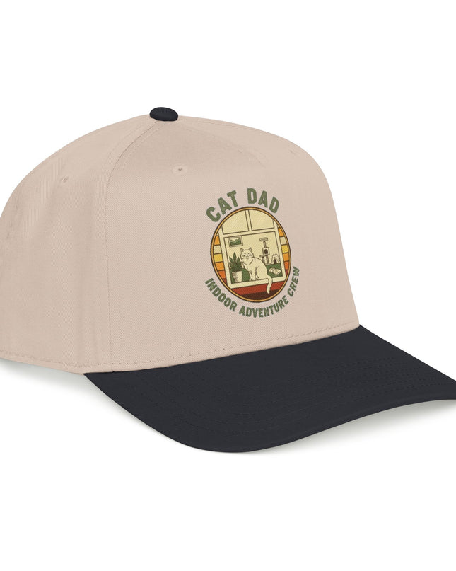 "Cat Dad Indoor Adventure Crew" Mid Profile Baseball Cap