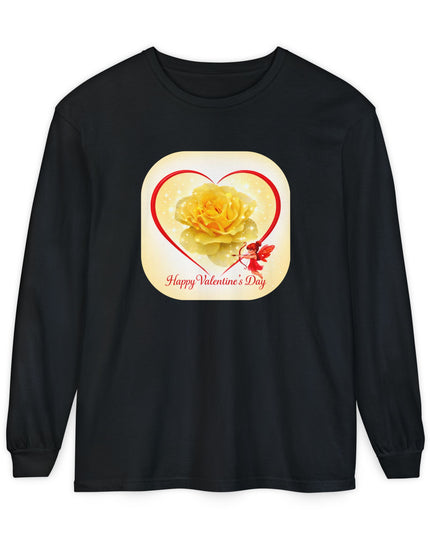 "Happy Valentine's Day" Unisex Garment-dyed Long Sleeve T-Shirt