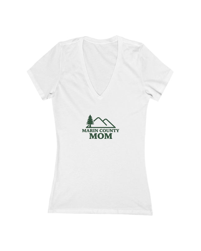 "Marin County Mom" Women's Jersey Short Sleeve Deep V-Neck Tee