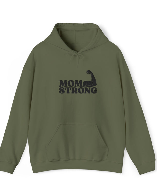 "Mom Strong (Black embroidery)" Unisex Heavy Blend Hooded Sweatshirt