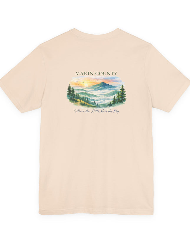 "Marin County, Where the Hills Meet the Sky" Unisex Jersey Short Sleeve Tee