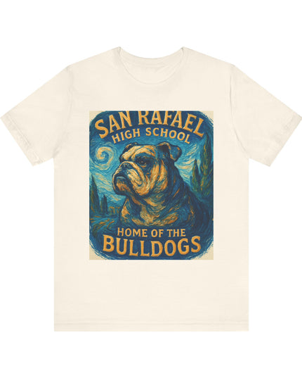 "San Rafael High School Home of the Bulldogs Vincent Van Gogh Style" Unisex Jersey Short Sleeve Tee