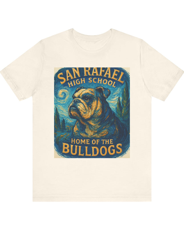 "San Rafael High School Home of the Bulldogs Vincent Van Gogh Style" Unisex Jersey Short Sleeve Tee