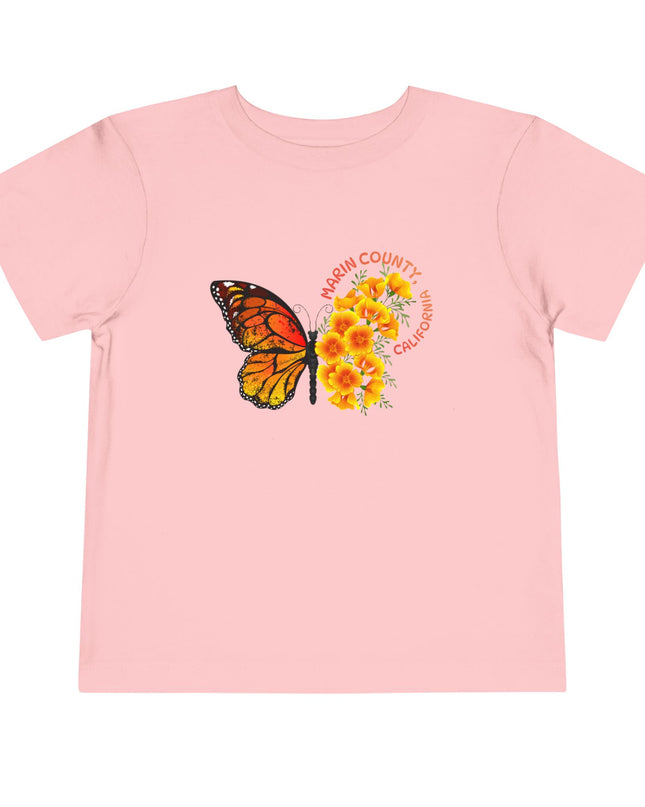 "Butterflies and Poppies Marin County, California" Toddler Short Sleeve Tee