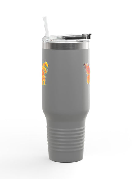 "Butterfly Poppies" Insulated Travel Mug, 40oz