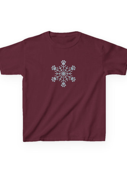 "Snowflake with Paws" Kids Heavy Cotton Tee