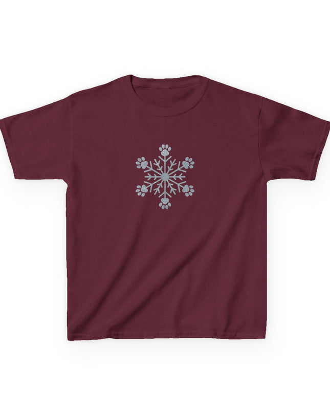 "Snowflake with Paws" Kids Heavy Cotton Tee
